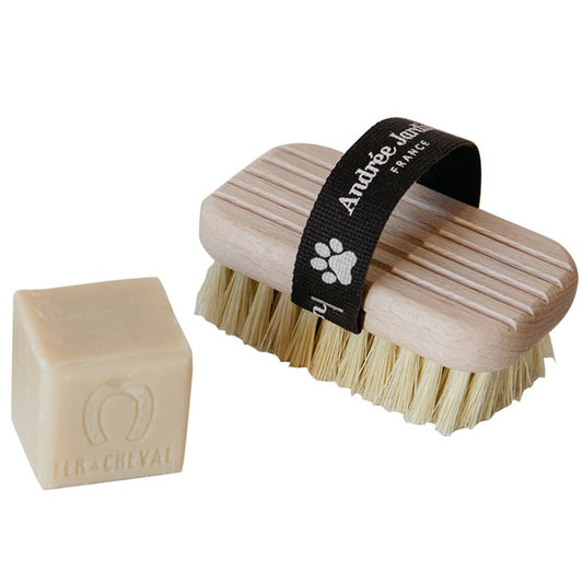 Andree Jardin Pet Bath & Massage brush with Marseille natural soap