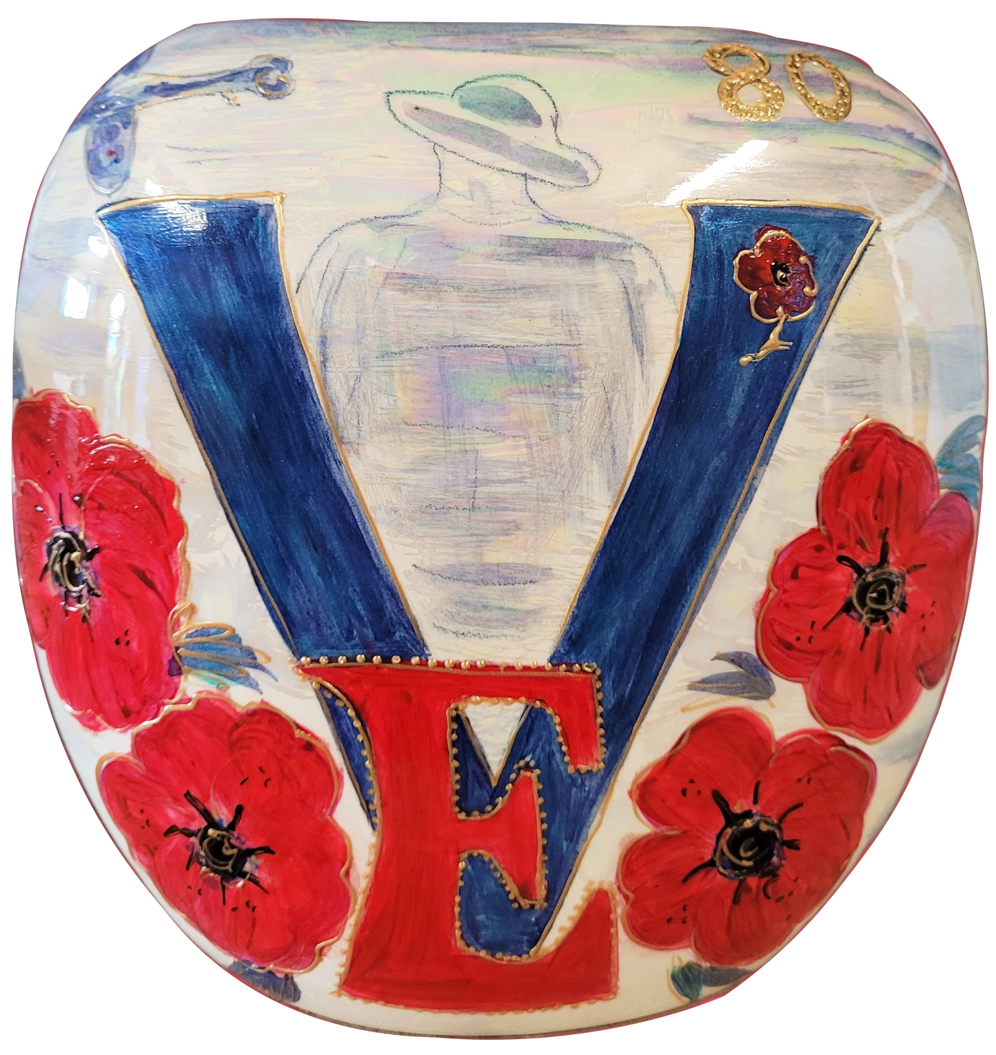 Anita Harris VE Day 80 Anniversary 19cm Purse Vase