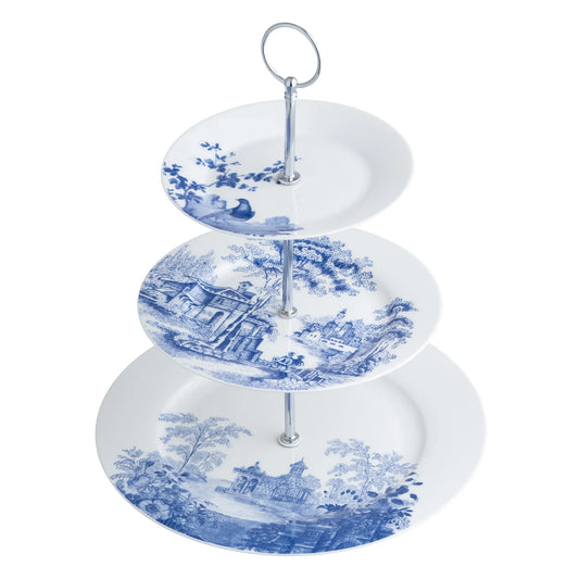Aynsley Archive Blue Three Tier Cake stand