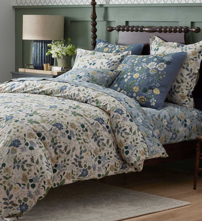 Percale Flat Sheet - Strawberry Fields Slate