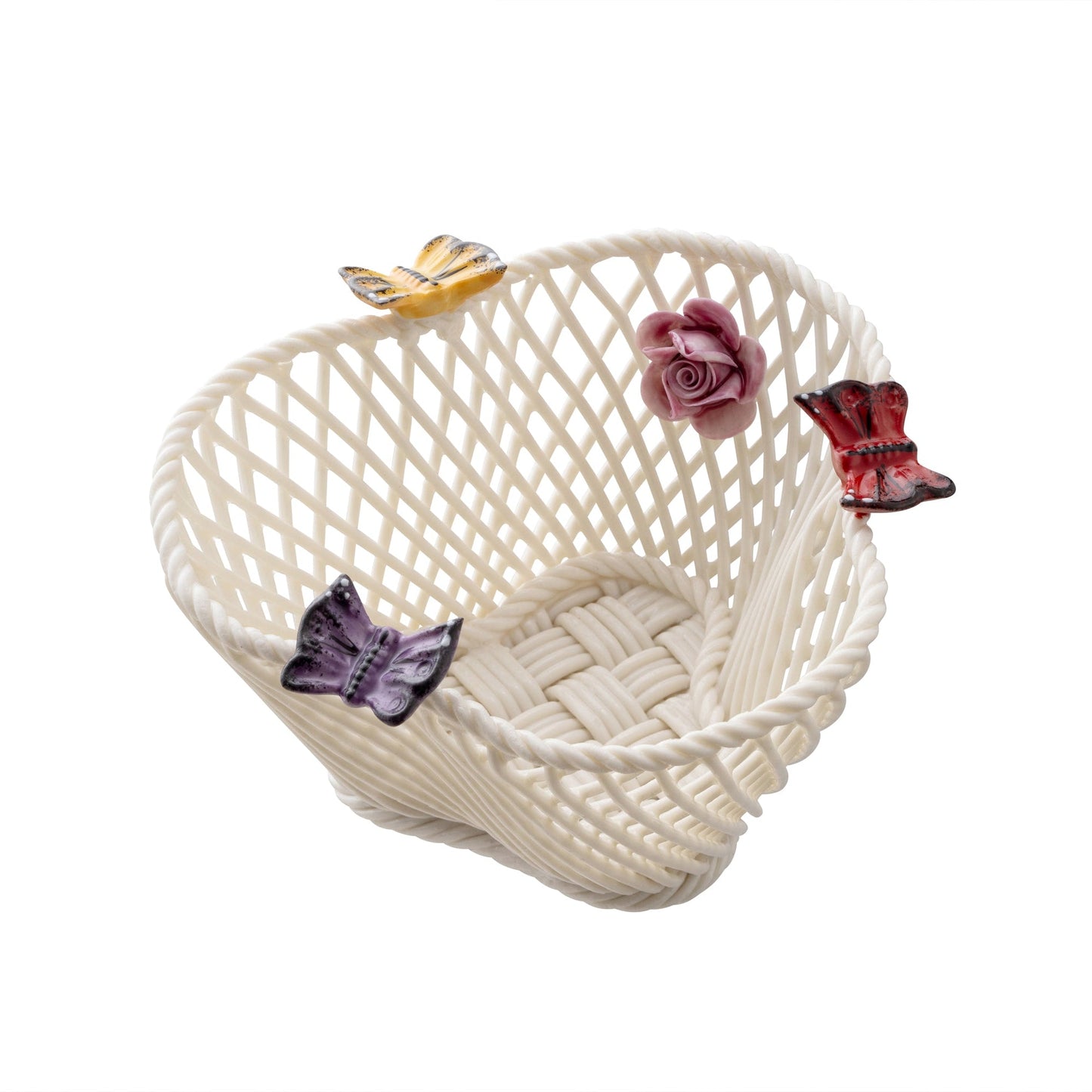 Belleek Classic Butterfly Basket - Bright