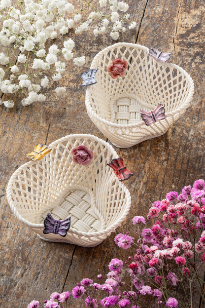 Belleek Classic Butterfly Basket - Pastel
