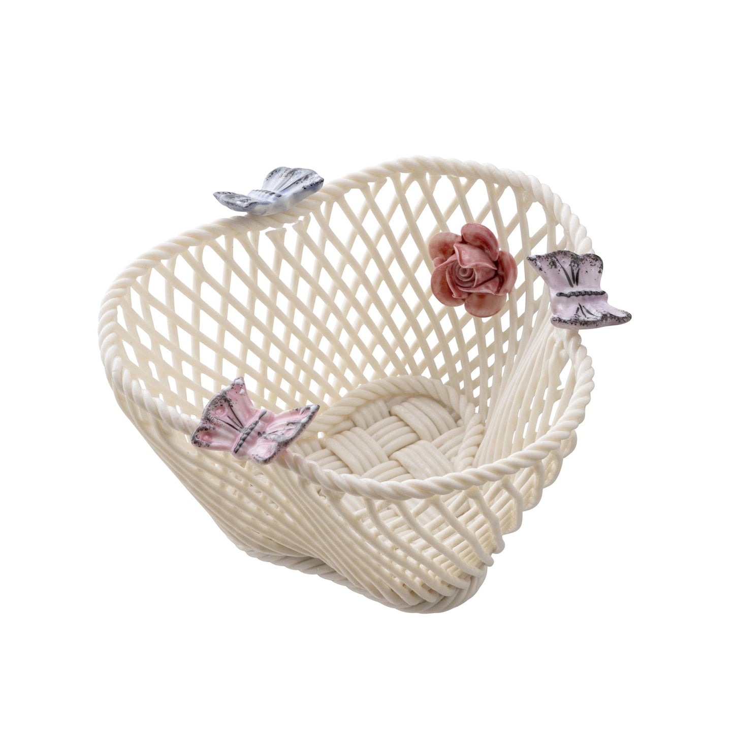 Belleek Classic Butterfly Basket - Pastel