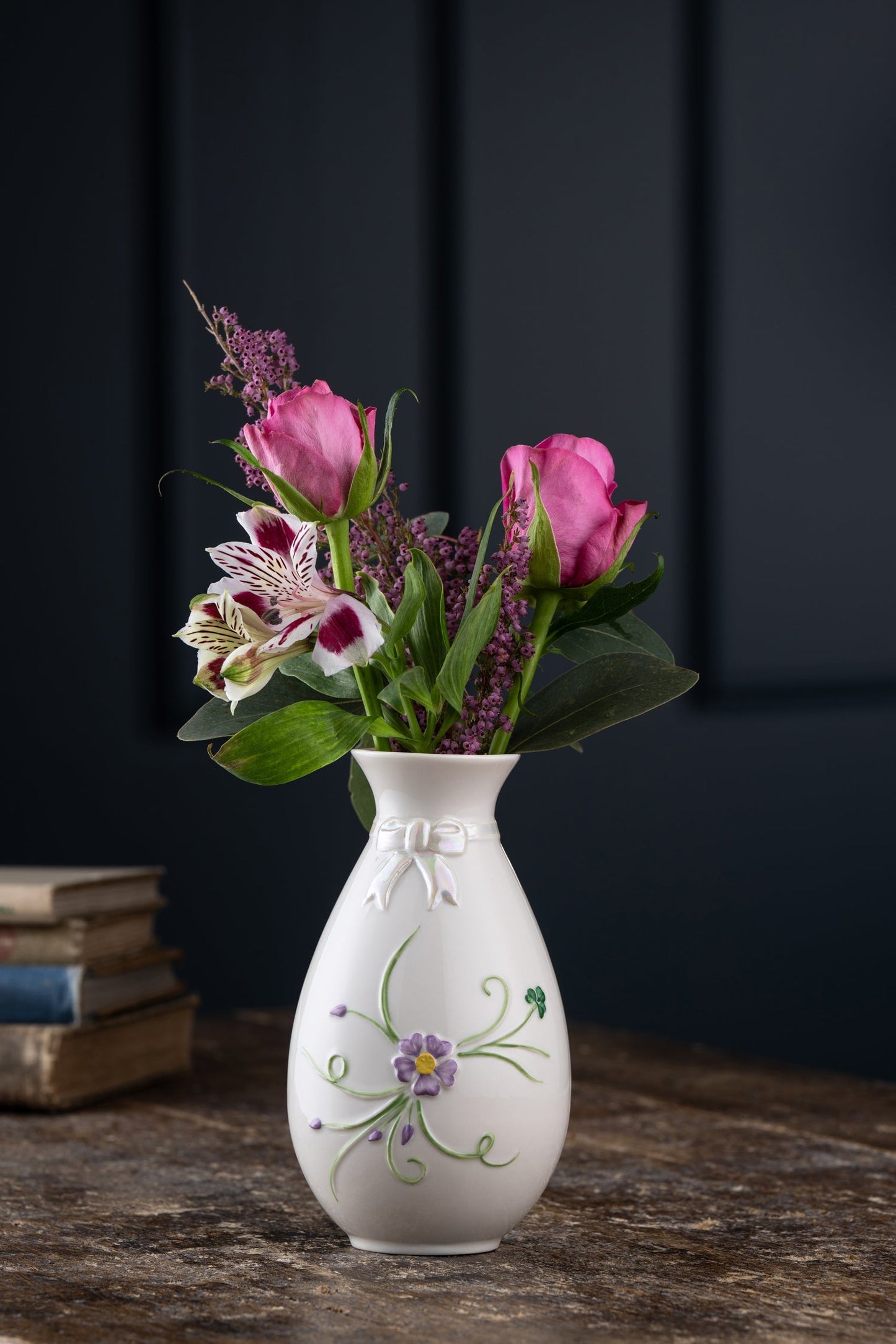 Belleek Ribbon Spill Vase