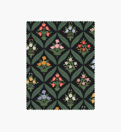 Estee Garden Canvas Fabric - Black Multi