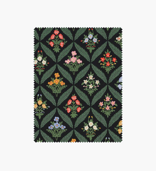 Estee Garden Canvas Fabric - Black Multi