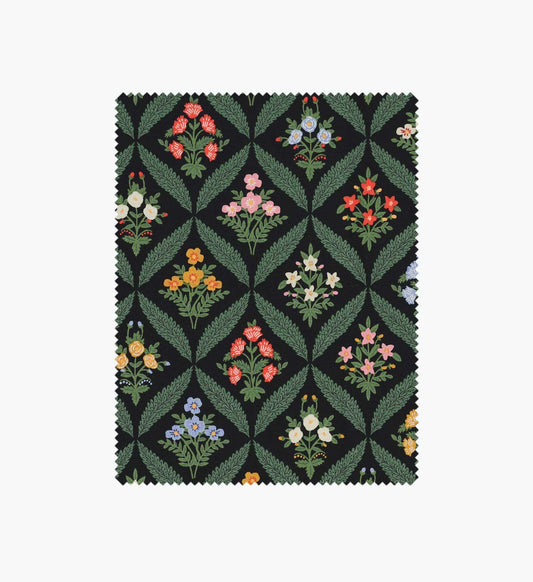 Estee Garden Canvas Fabric - Black Multi