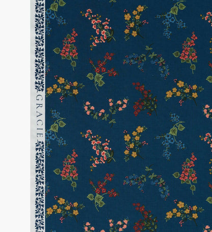 Amelia Cotton Fabric - Sapphire