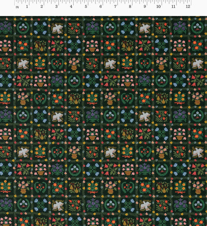 Helena Cotton Fabric - Evergreen