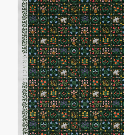 Helena Cotton Fabric - Evergreen