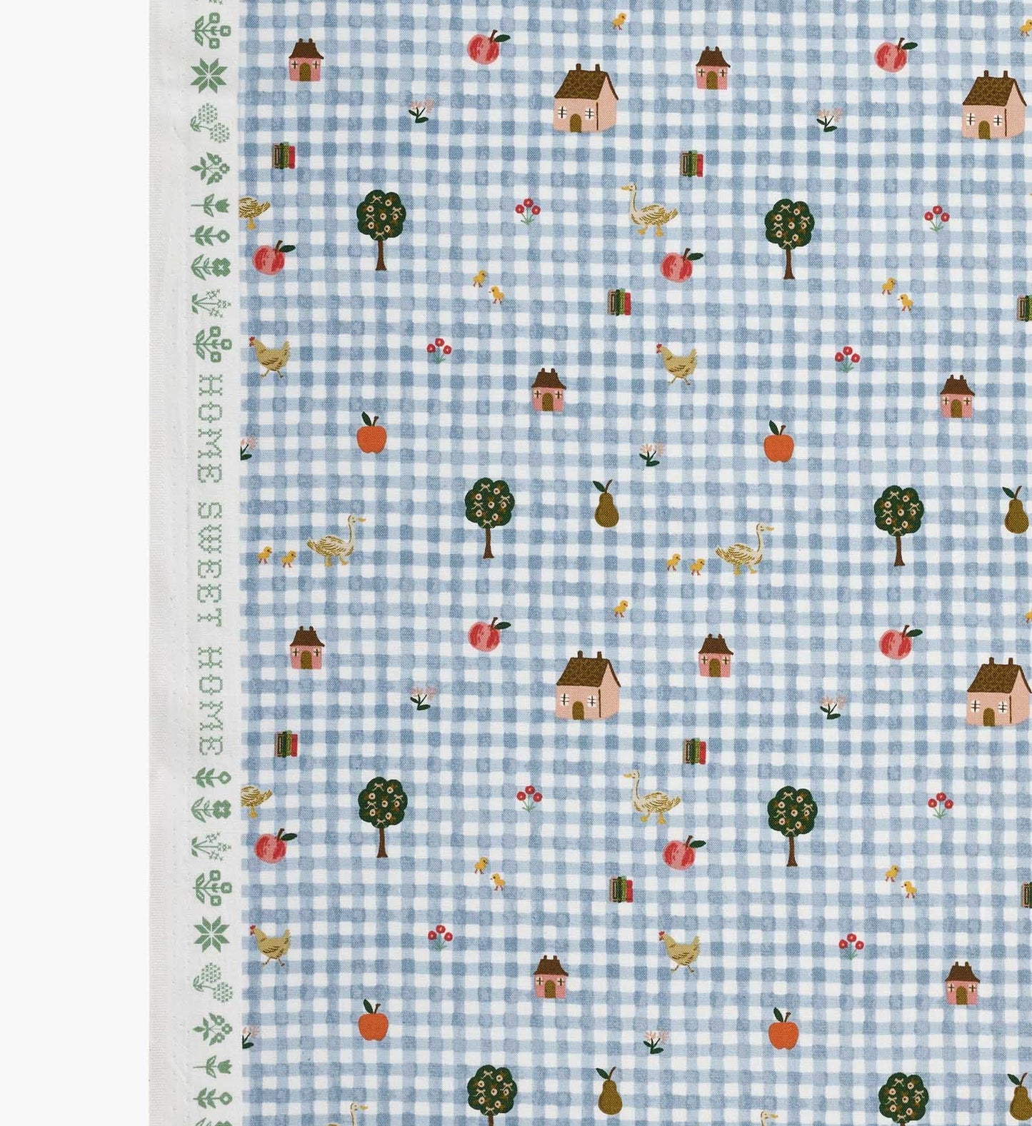Farmhouse Gingham Cotton Fabric - Blue