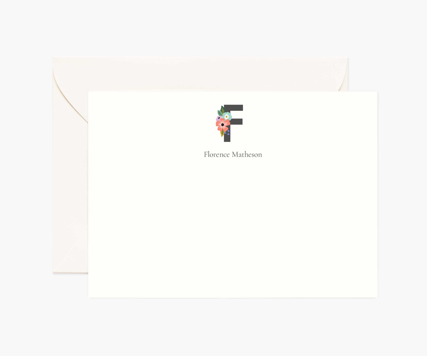 Monogram Personalized Stationery - F