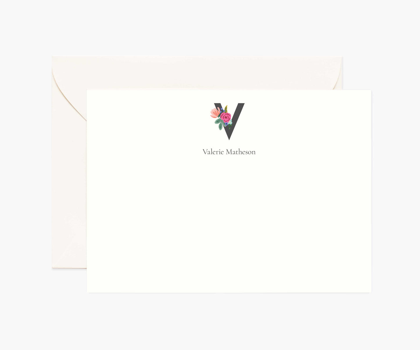 Monogram Personalized Stationery - V