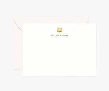 Food & Drink Personalized Stationery  - Bagel