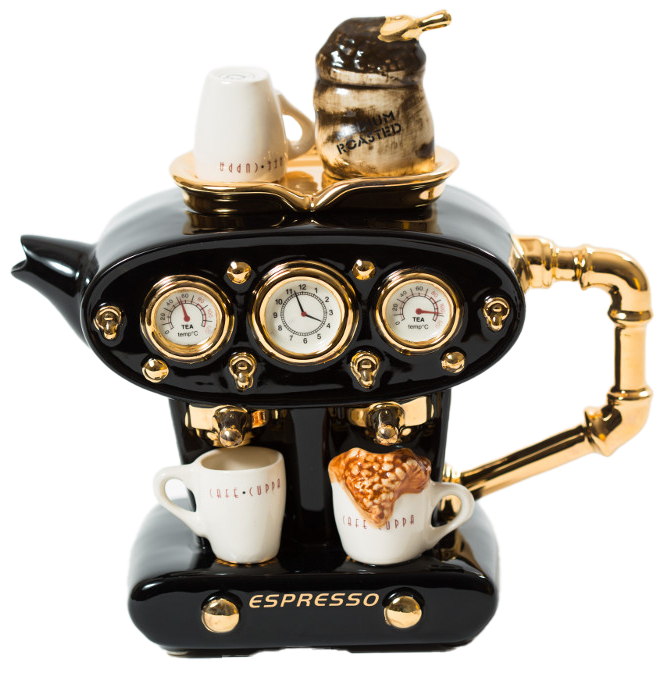 Ceramic Inspirations Black Double Espresso Large Teapot