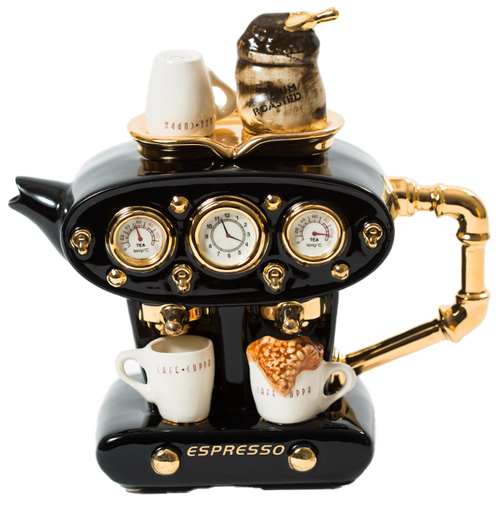 Ceramic Inspirations Black Double Espresso Large Teapot