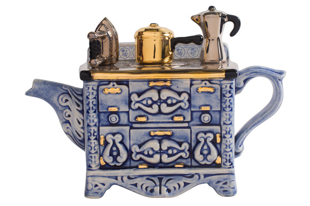 Ceramic Inspirations French Stove Blue Medium Teapot
