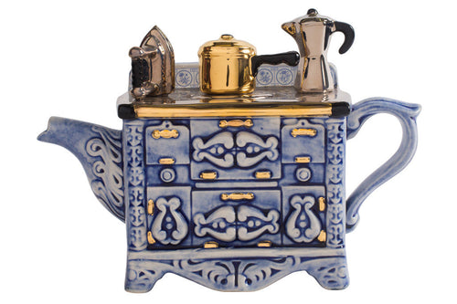 Ceramic Inspirations French Stove Blue Medium Teapot