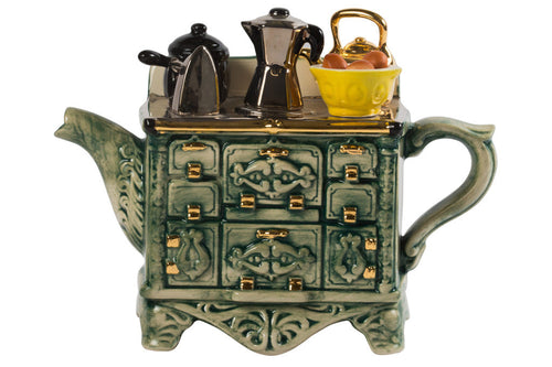 Ceramic Inspirations French Stove Green Large Teapot -Ltd Ed