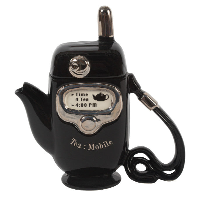 Ceramic Inspirations Mobile Phone Black One Cup Teapot