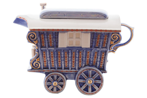 Ceramic Inspirations Romany Caravan Blue Teapot -Ltd Ed