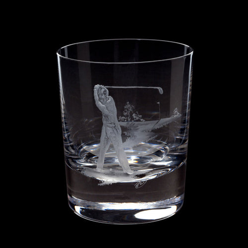 Dartington Crystal Hand Engraved Golfer Tumbler