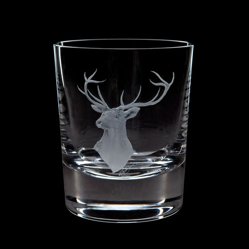 Dartington Crystal Hand Engraved Red Stag Tumbler