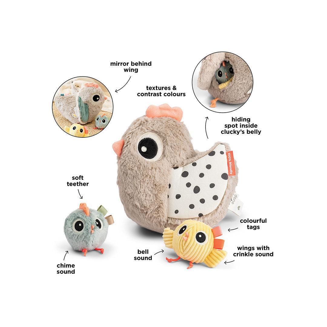 Done by Deer Hide and Seek Activity Toy Clucky - Beige