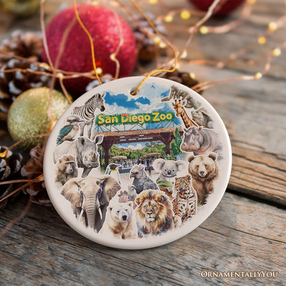 Artistic San Diego Zoo Classic Handcrafted Ornament, California State Ceramic Souvenir and Tree Decor