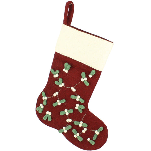 Fiona Walker Mistletoe Stocking Red