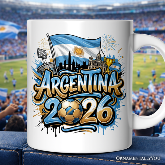 Argentina 2026 Soccer Cup Global Championship Mug, Football Fans Gift