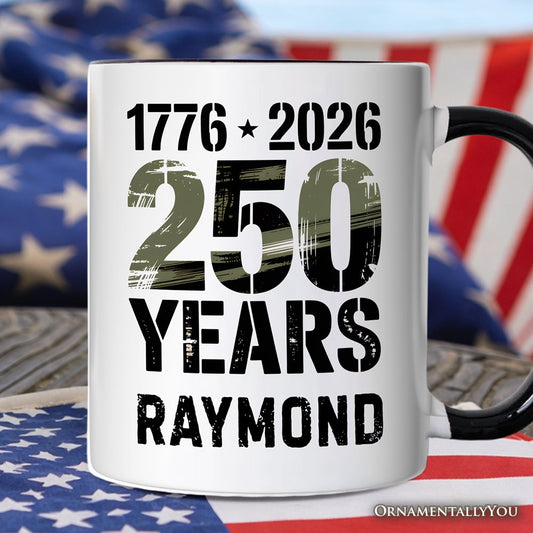 250th Anniversary Freedom Personalized Mug, 4th of July USA Patriotic 1776–2026 Gift with Custom Name