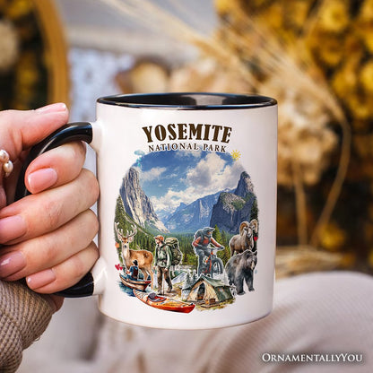 Artistic Yosemite National Park Personalized Mug, California Hikers Travel Gift and Souvenir with Custom Name