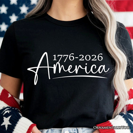 250 Years American Anniversary T-Shirt, 4th of July Minimalistic Patriotic 1776–2026 Tee