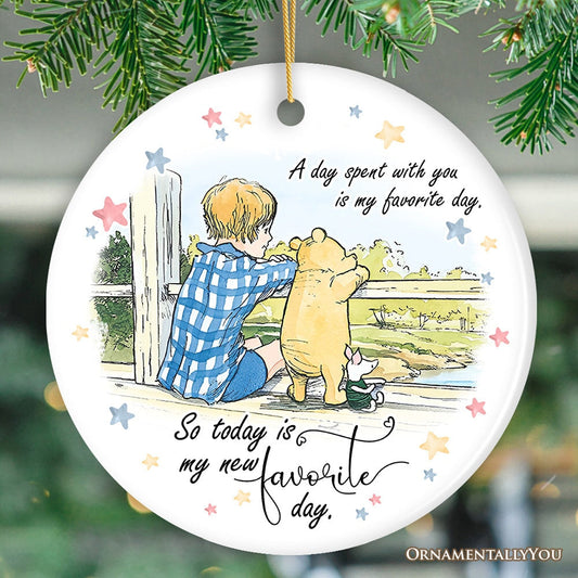 A Day with You is My Favorite Winnie-the-Pooh Ornament, 1926 A.A. Milne Sentimental Gift and Tree Decor