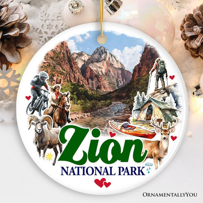 Adventurous Zion National Park Ornament, Utah Scenic Landmarks Christmas Gift and Outdoor Souvenir