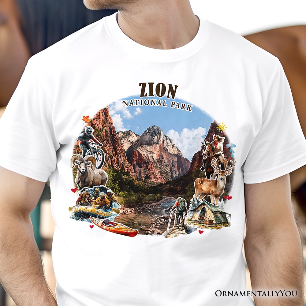 Adventurous Zion National Park Ornament, Utah Scenic Landmarks Tee and Souvenir