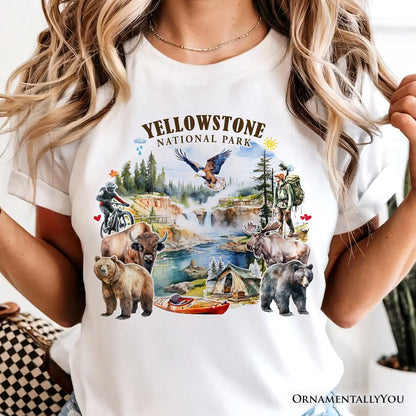 Artistically Vibrant Yellowstone National Park T-Shirt, Wildlife and Nature Tee and Souvenir