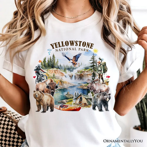 Artistically Vibrant Yellowstone National Park T-Shirt, Wildlife and Nature Tee and Souvenir