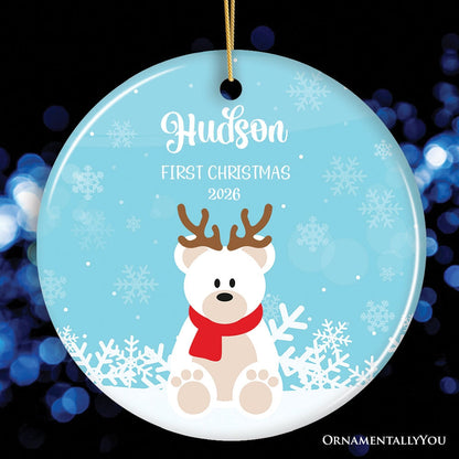 Baby’s 1st Christmas Polar Bear Personalized Ornament