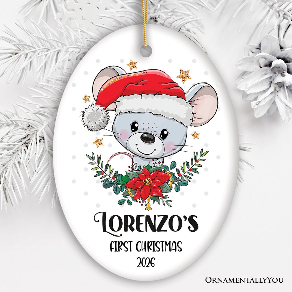 Baby's First Christmas Mouse Custom Ornament