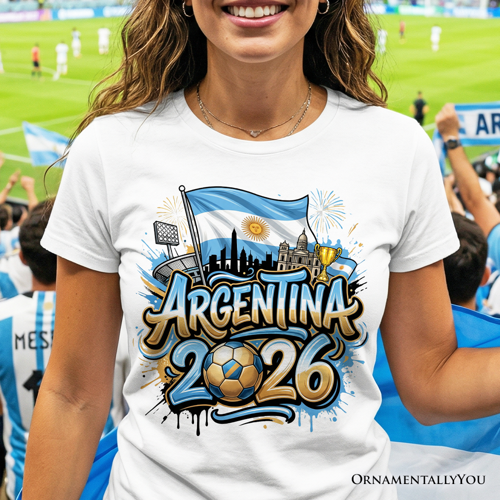 Argentina 2026 Soccer Cup Global Championship T-Shirt, Fans Football Tee