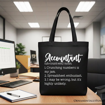 Accountant Definition Canvas Tote Bag, Finance Office Employee Gift Shopper