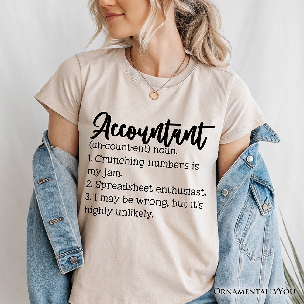 Accountant Definition T-Shirt, Finance Office Employee Funny Quote Tee