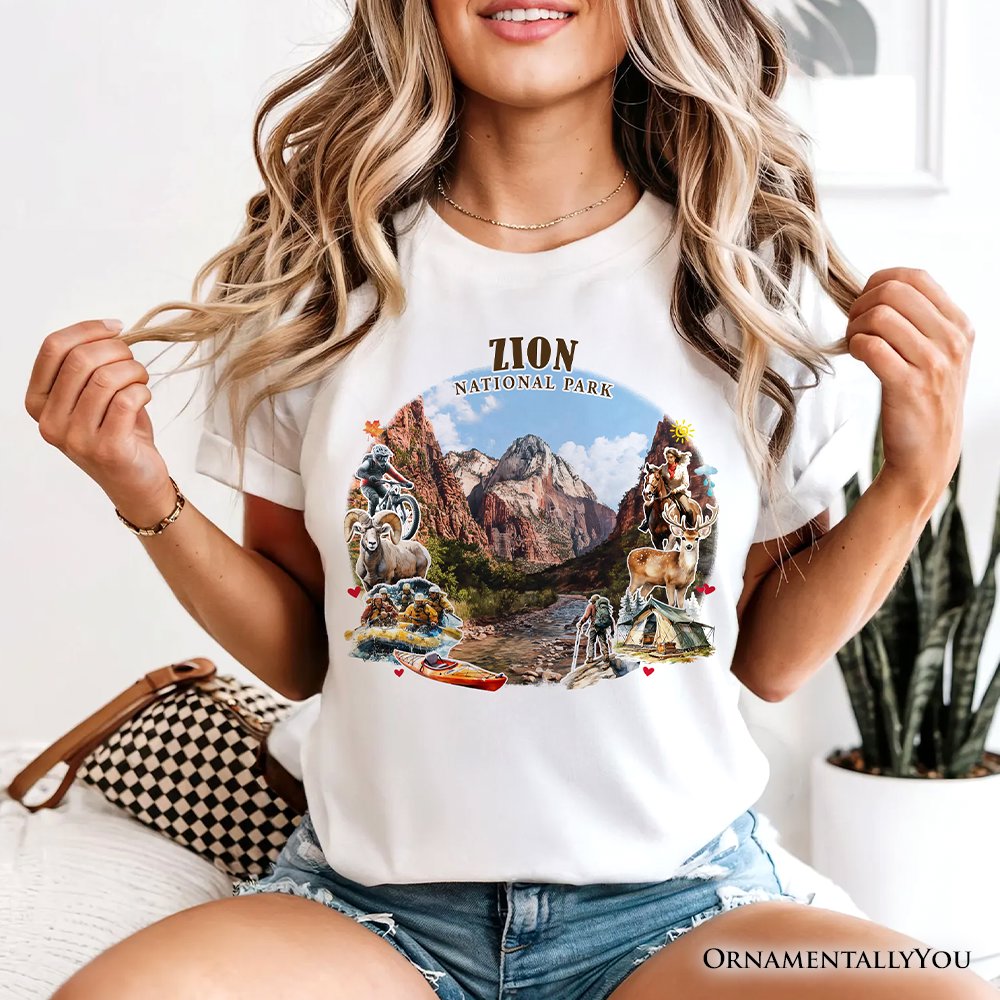Adventurous Zion National Park Ornament, Utah Scenic Landmarks Tee and Souvenir