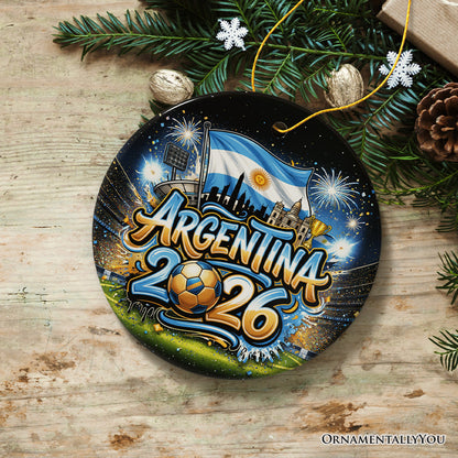 Argentina 2026 Soccer Cup Global Championship Ornament, Fans Football Gift and Tree Decor