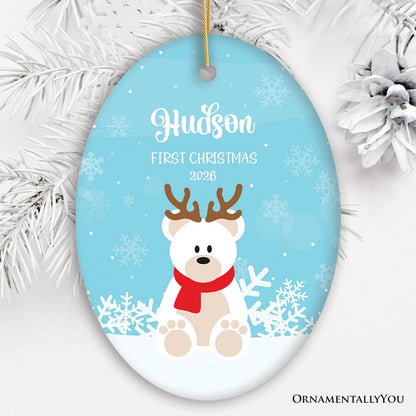 Baby’s 1st Christmas Polar Bear Personalized Ornament