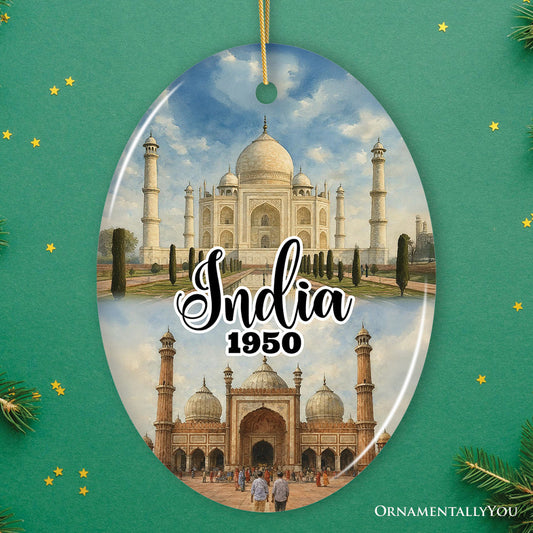 Artistic India Landmarks Christmas Ornament, Taj Mahal Indian Heritage Gift and Tree Decor