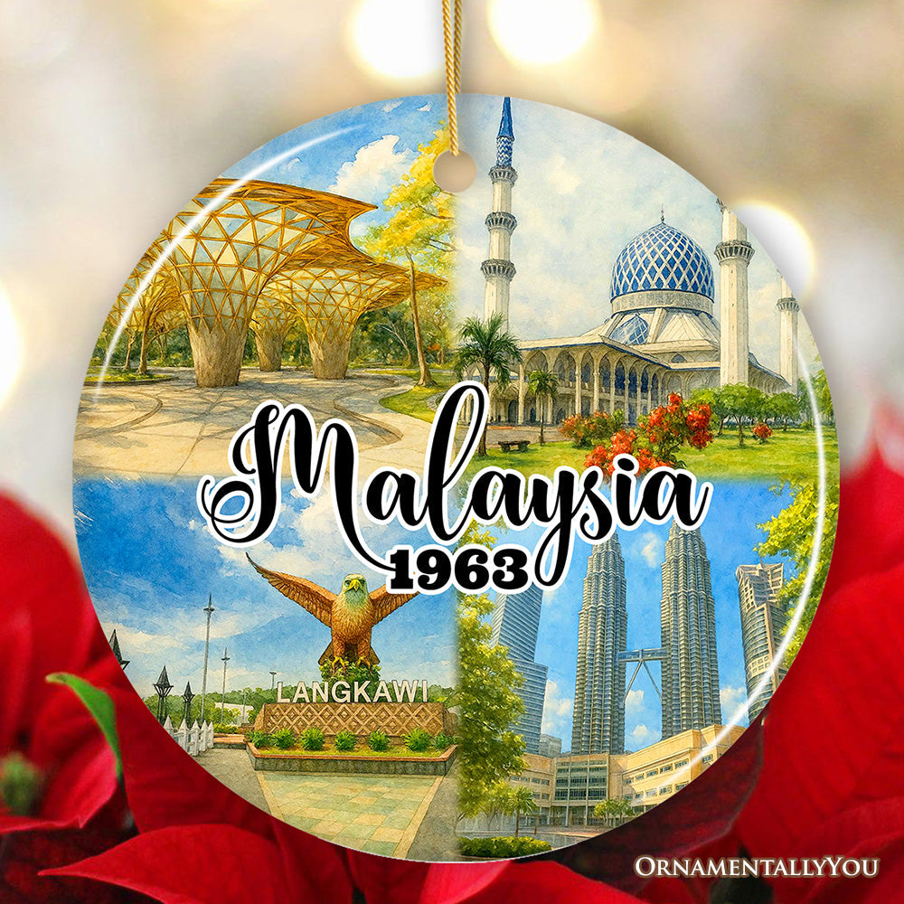 Artistic Malaysia Landmarks Christmas Ornament, Petronas Twin Towers Cultural Souvenir Gift