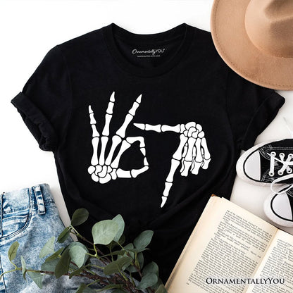 67 Skeleton Hands T-Shirt, Six Seven Funny Meme Tee